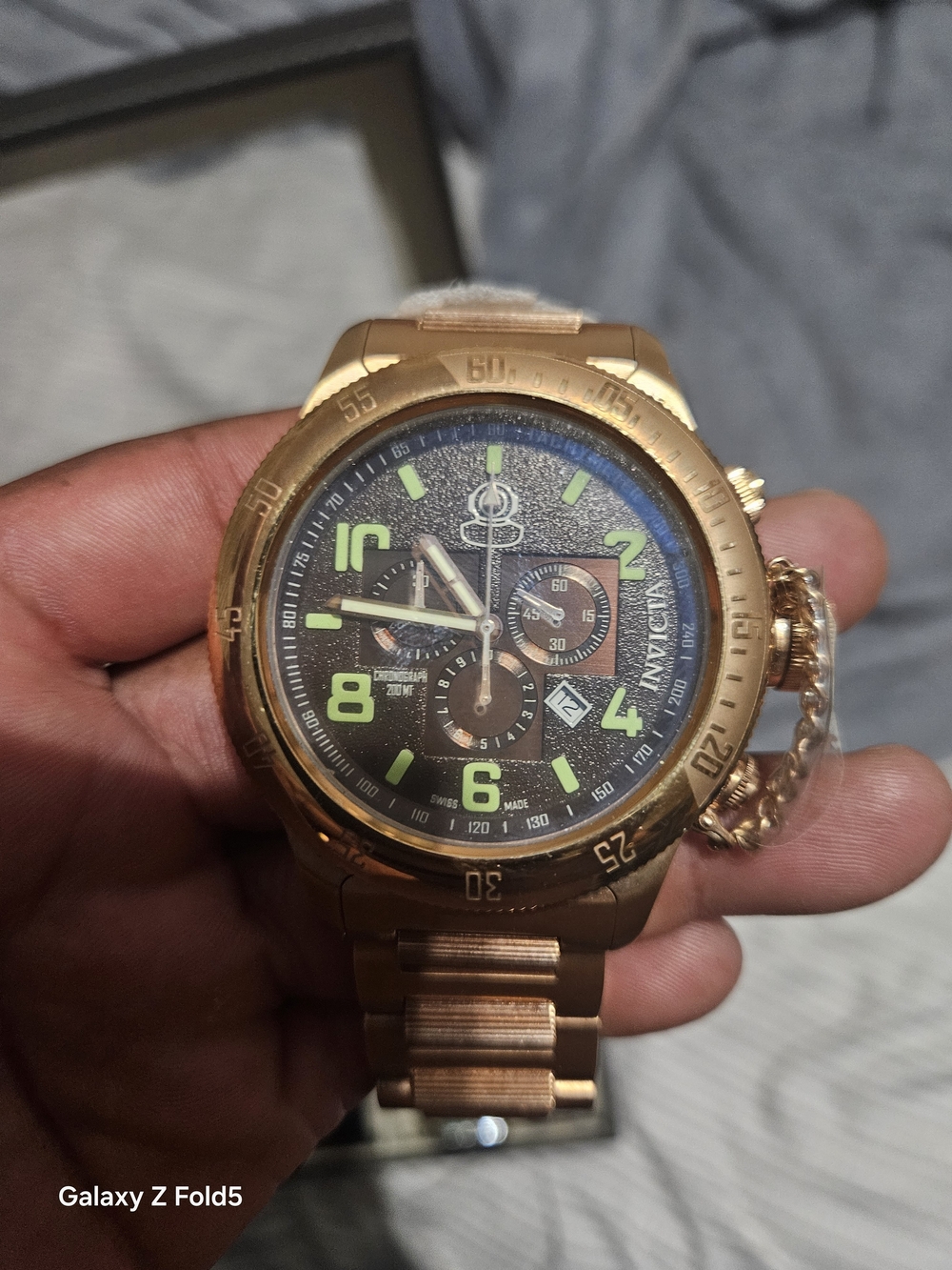 Invicta Russian Diver Men’s Rose Gold Tone Chronograph Watch 52mm
